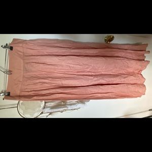NWOT Ballet Pink Side-Zip Pleated Maxi Skirt